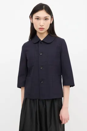 2008 Navy Wool Button Up Jacket