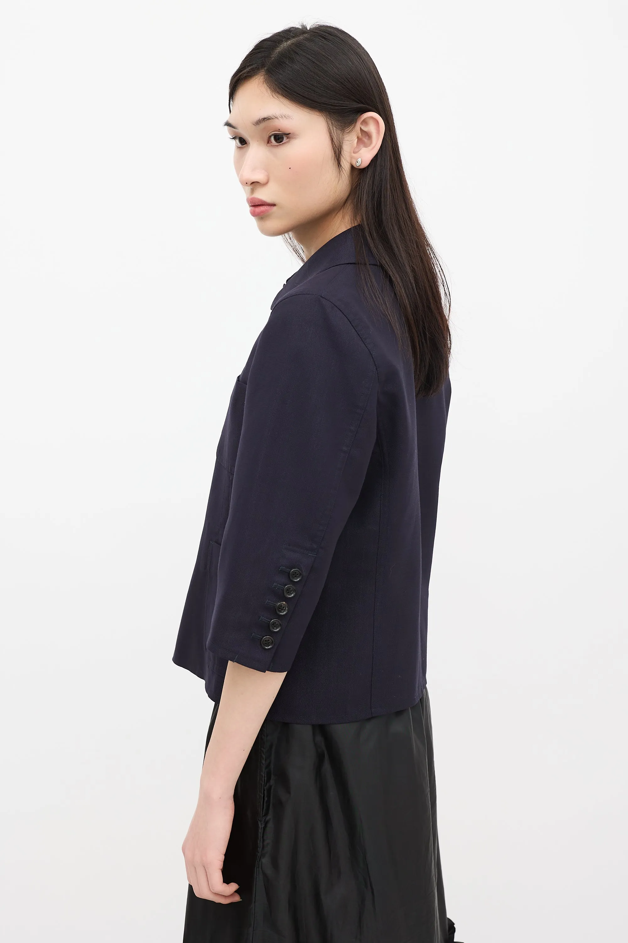 2008 Navy Wool Button Up Jacket