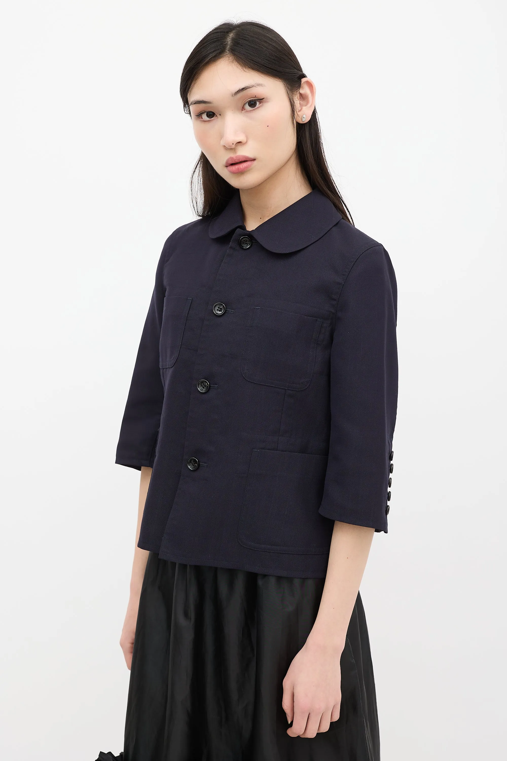2008 Navy Wool Button Up Jacket