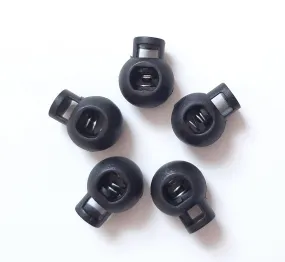 5pc Black Nylon Spring Buckle - Sliding Buckle to Lock Yarn, Cord, or Rope in Place