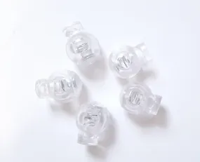 5pc Clear Nylon Spring Buckle - Sliding Buckle to Lock Yarn, Cord, or Rope in Place