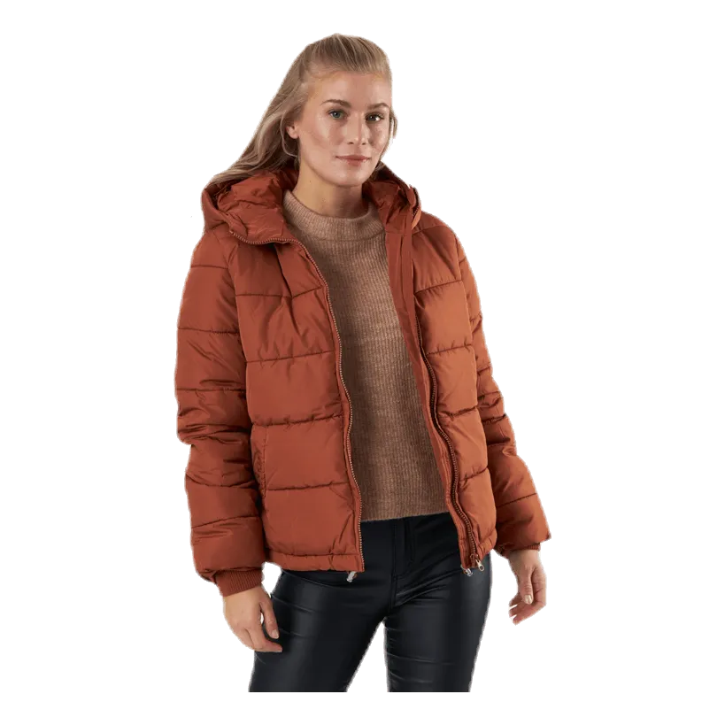 Bee Short Padded Jacket Brown