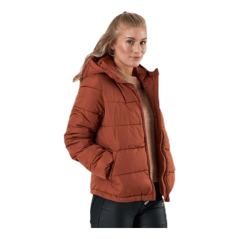 Bee Short Padded Jacket Brown