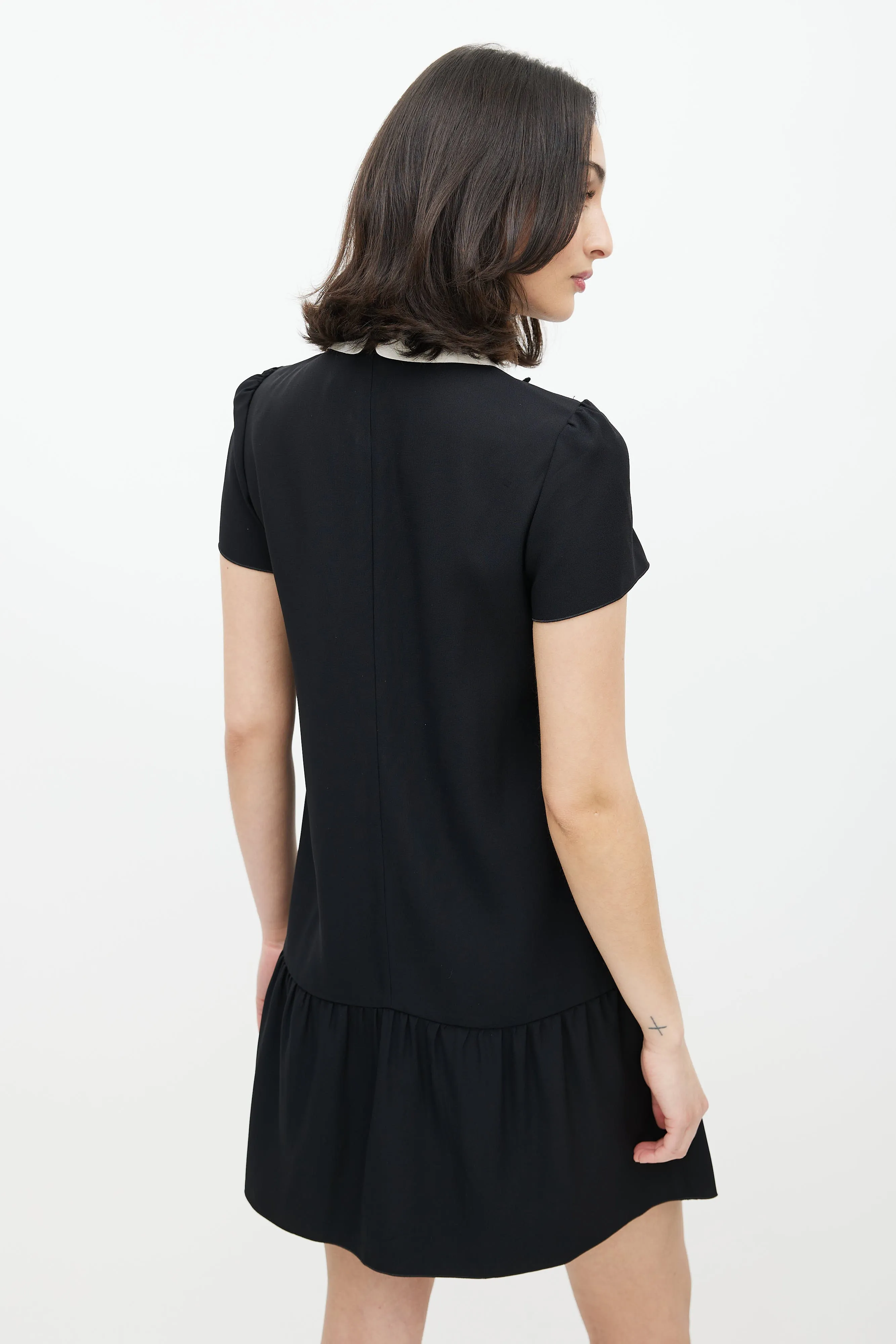 Black & Multicolour Embroidered Dress