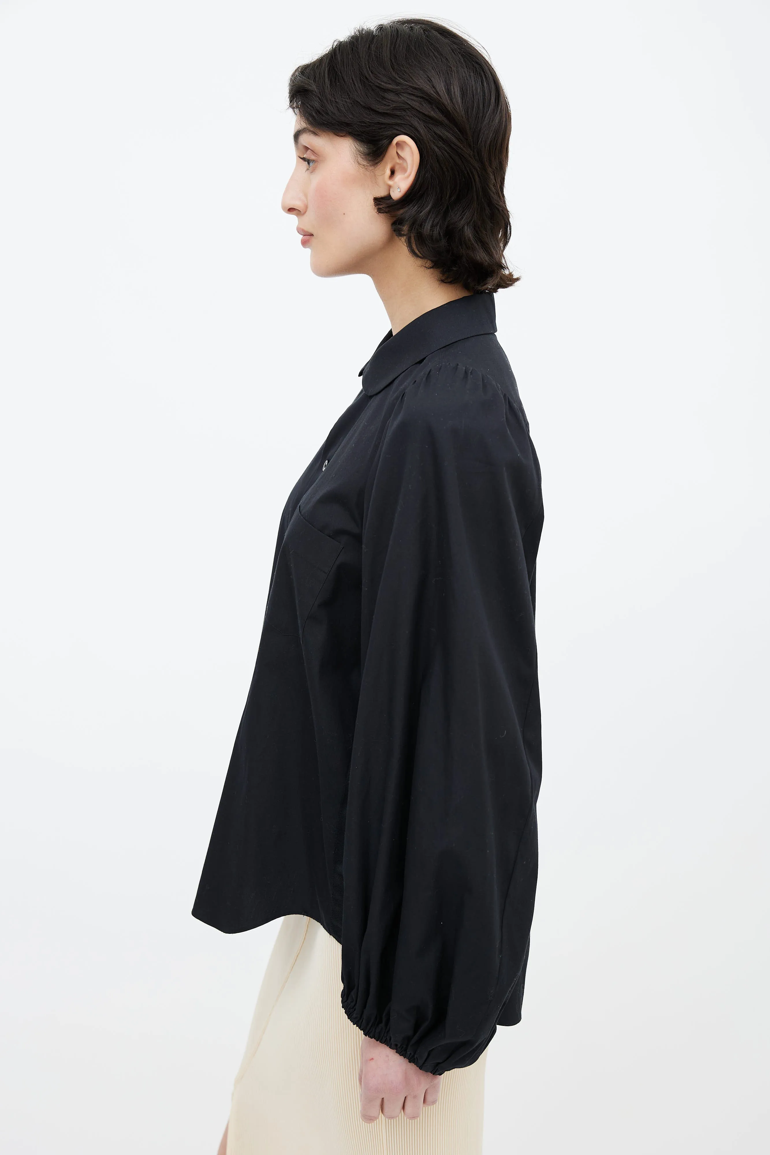 Black Bishop Sleeve Shirt