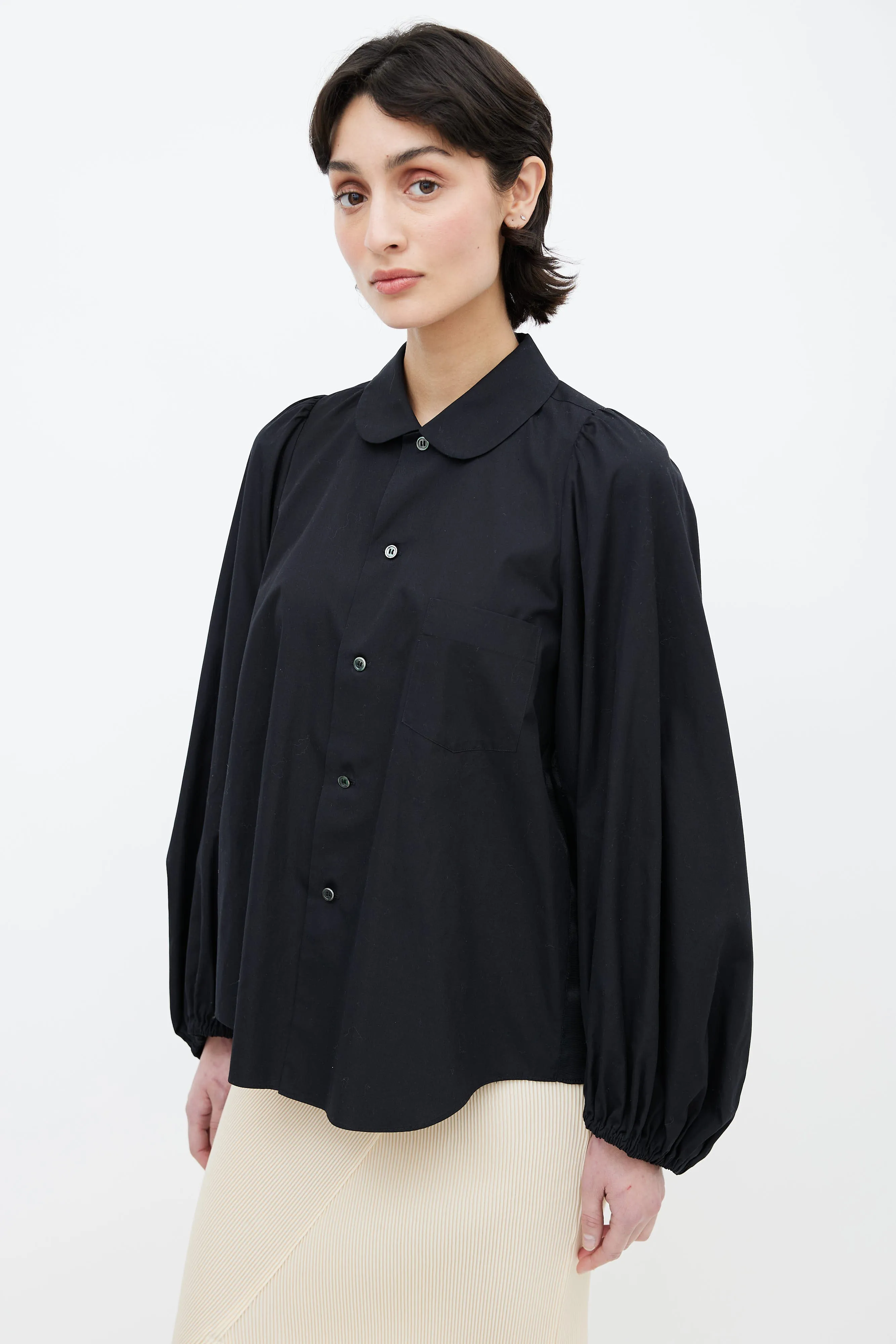Black Bishop Sleeve Shirt
