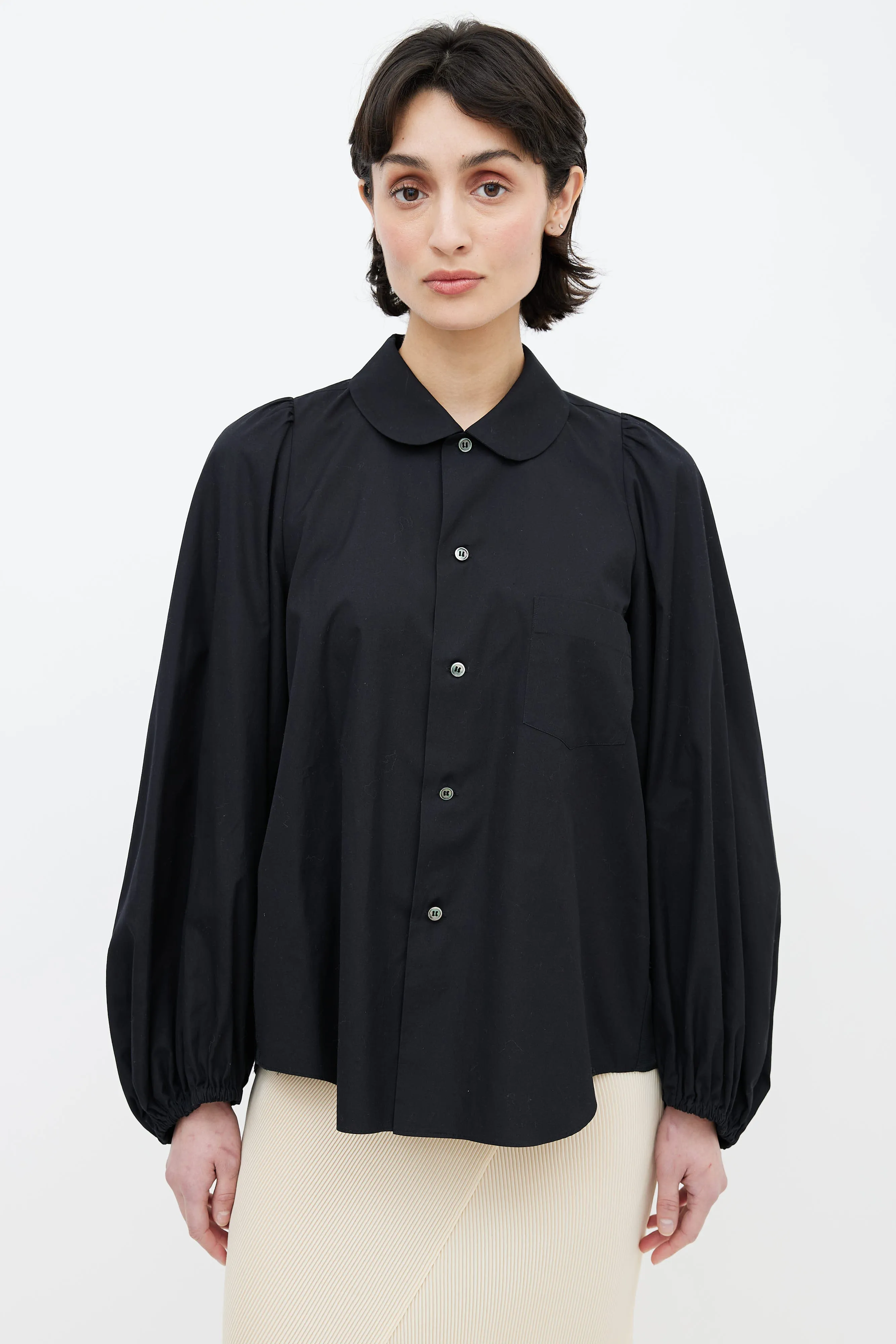 Black Bishop Sleeve Shirt