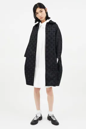 Black Metallic Polkadot Coat