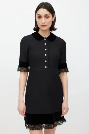 Black Silk Lace Pearl Dress