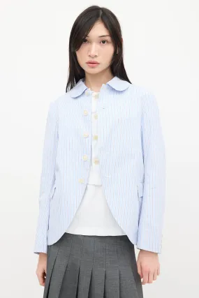 Blue & White Striped Blazer