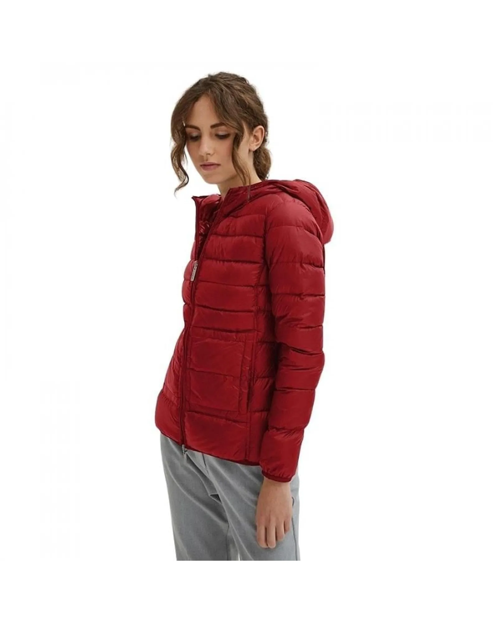 Centogrammi Shiny Down Jacket for Women - Red