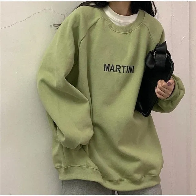 deanwangkt Hoodies Women Chic Letter High Street All-match Simple Unisex Couples Oversized Sweatshirt Thicker Soft Fall Basic Lady Clothing
