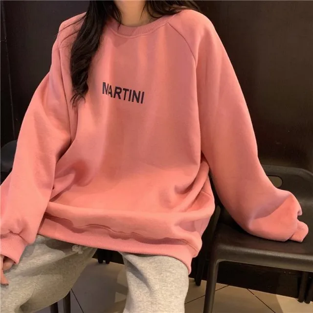 deanwangkt Hoodies Women Chic Letter High Street All-match Simple Unisex Couples Oversized Sweatshirt Thicker Soft Fall Basic Lady Clothing