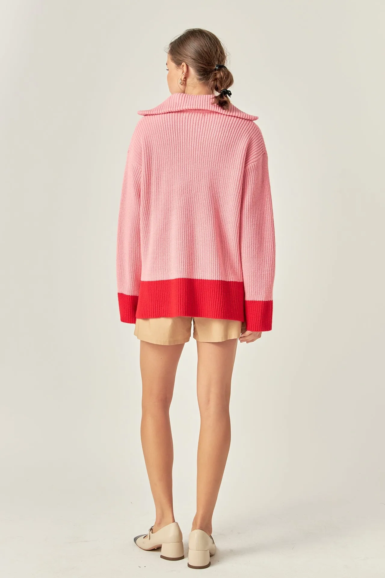 English Factory - Contrast Zip Pullover Sweater