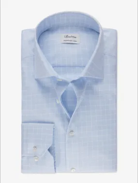 Light Blue Checked Twill Shirt