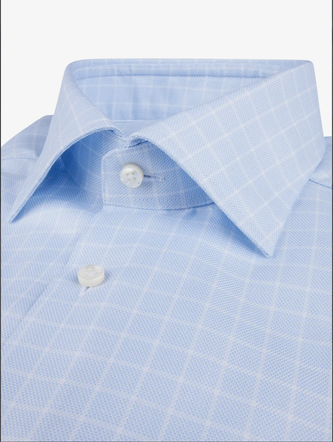 Light Blue Checked Twill Shirt