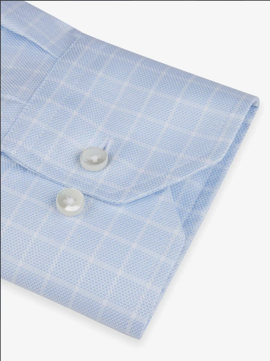 Light Blue Checked Twill Shirt