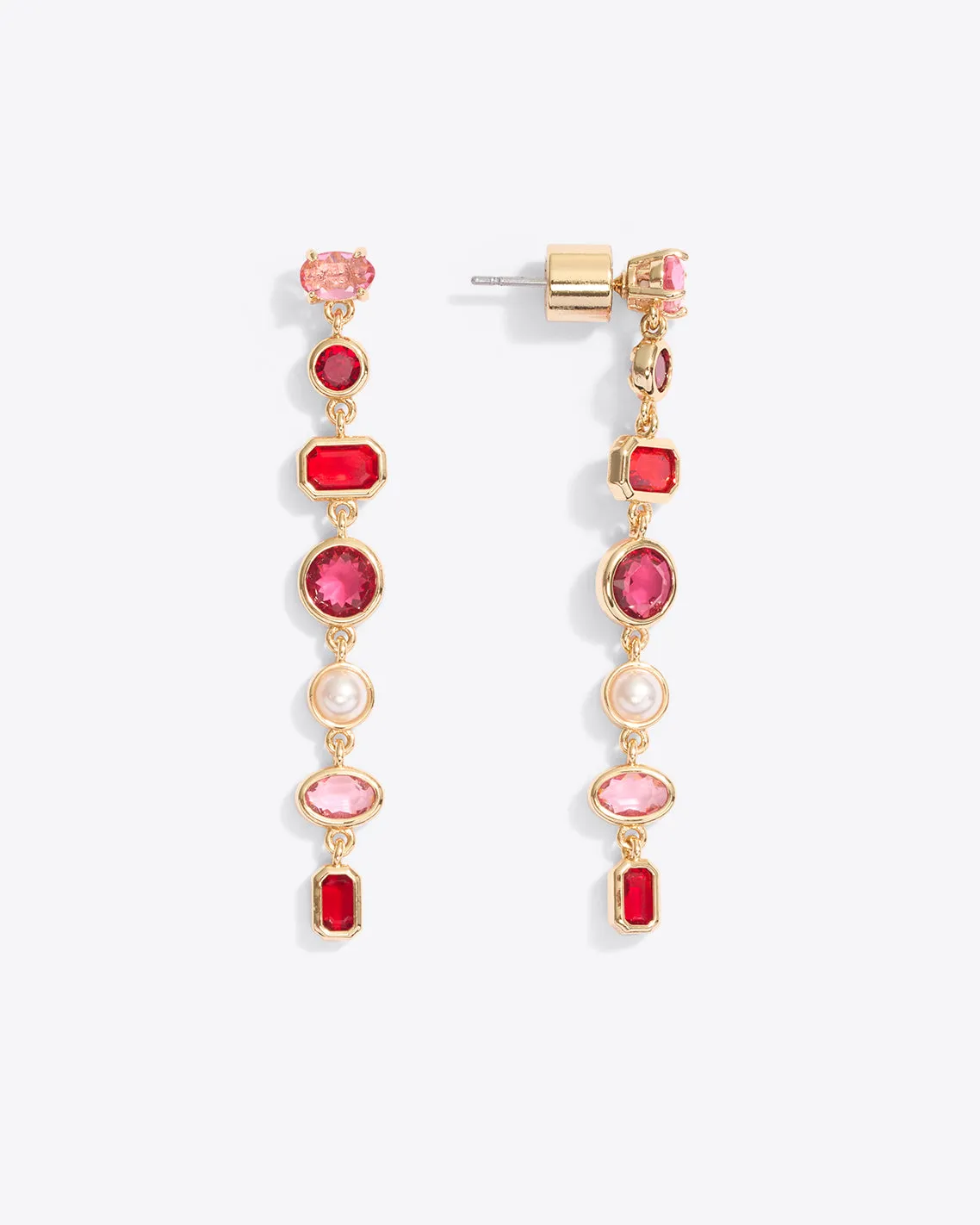 Linear Drop Gem Earrings