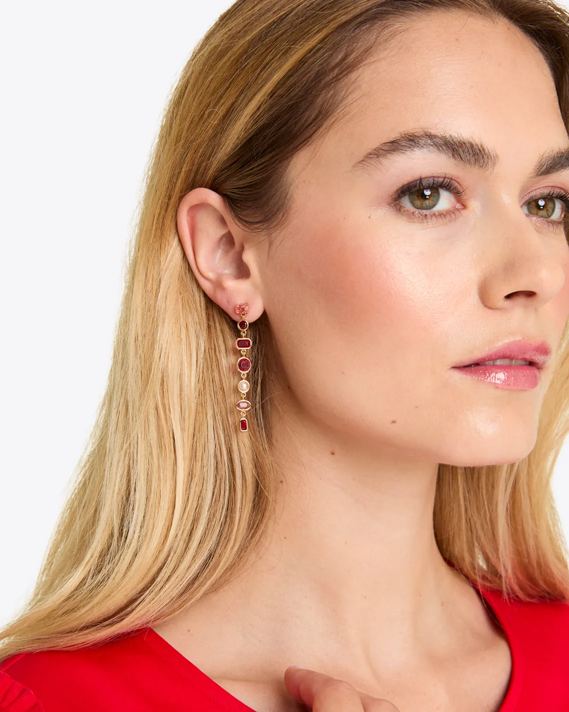 Linear Drop Gem Earrings