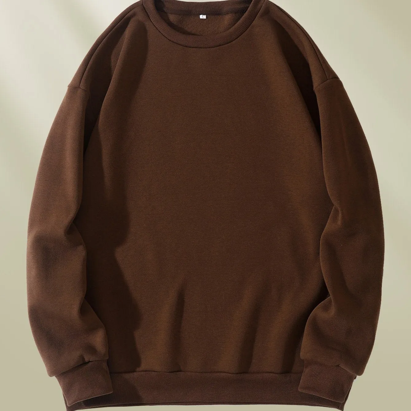 Men's Solid Color Round Neck Sweatshirt