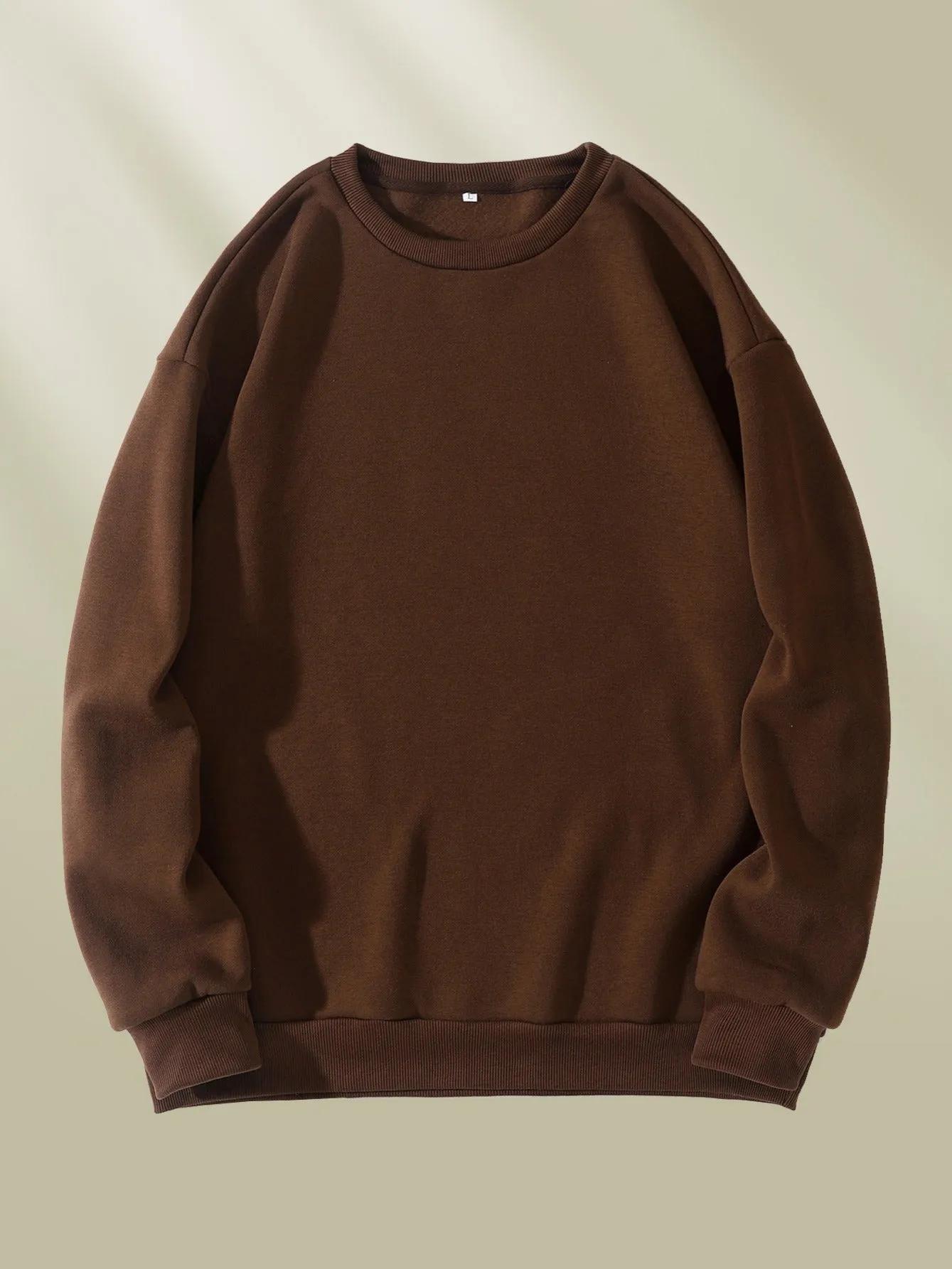 Men's Solid Color Round Neck Sweatshirt