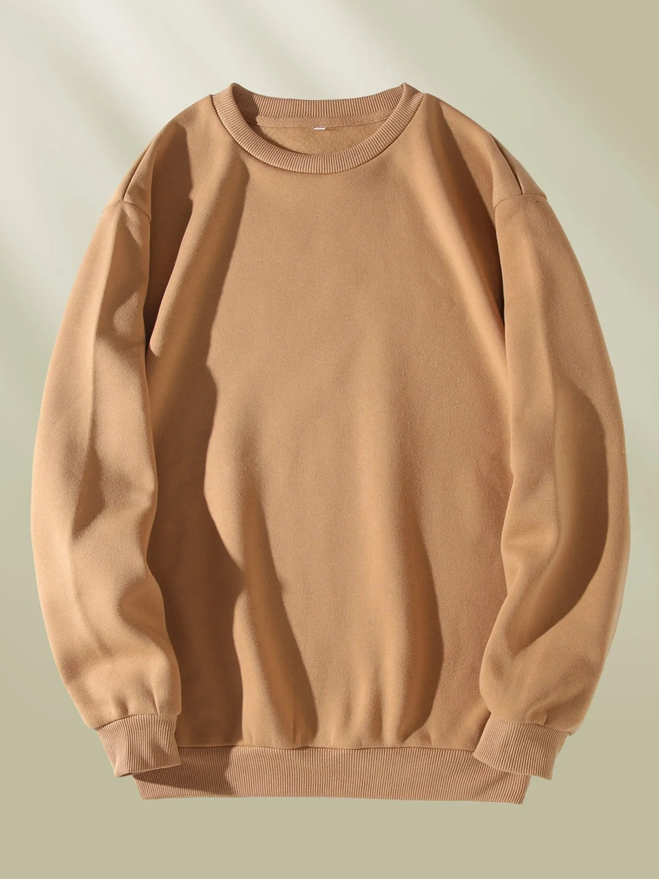 Men's Solid Color Round Neck Sweatshirt