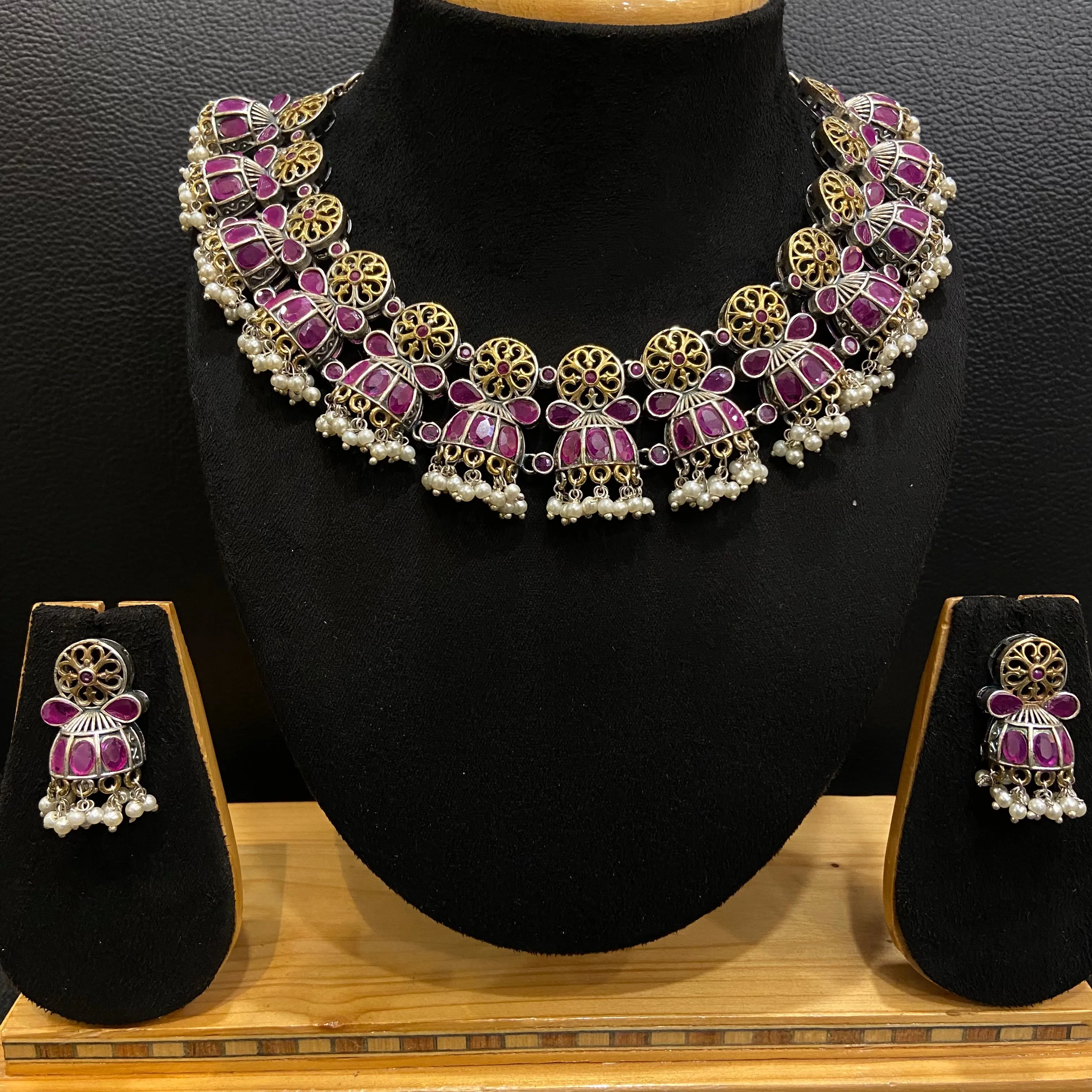 Oxidized Necklace Set 1208-69