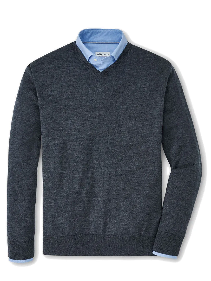 Peter Millar Autumn Crest V-Neck in Charcoal