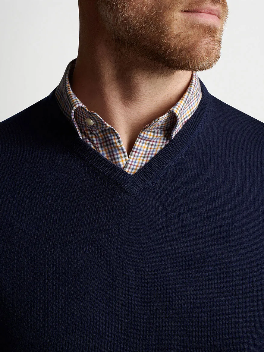 Peter Millar Autumn Crest V-Neck in Navy