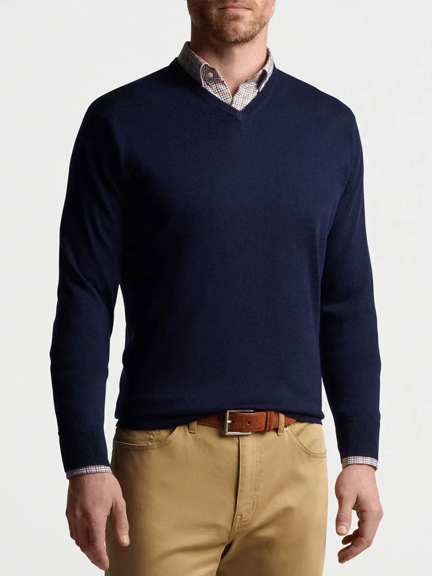 Peter Millar Autumn Crest V-Neck in Navy