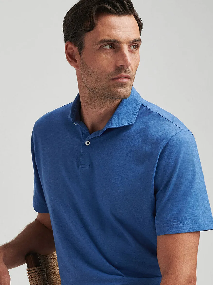 Peter Millar Journeyman Short Sleeve Polo in Ocean Blue