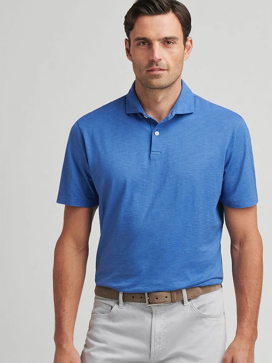 Peter Millar Journeyman Short Sleeve Polo in Ocean Blue