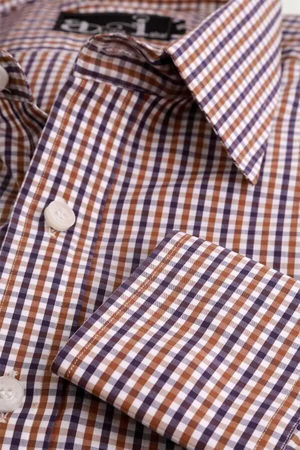 Red and Blue Gingham Check Formal Shirt