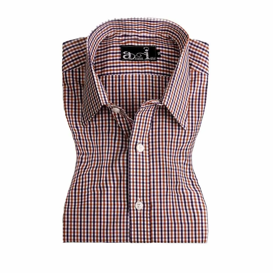 Red and Blue Gingham Check Formal Shirt