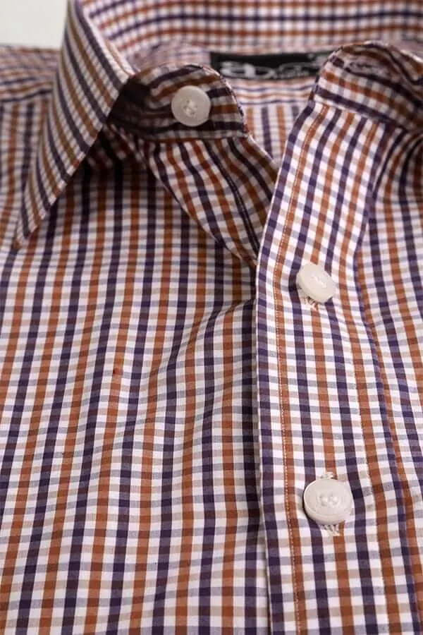 Red and Blue Gingham Check Formal Shirt