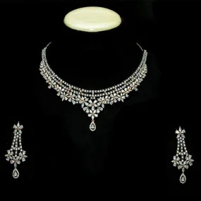 Rose Gold Zircon/AD Necklace Set 2354-6419