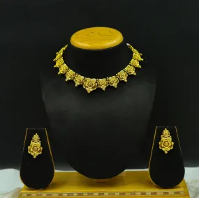 Round Neck Gold Look Necklace Set 7156-33