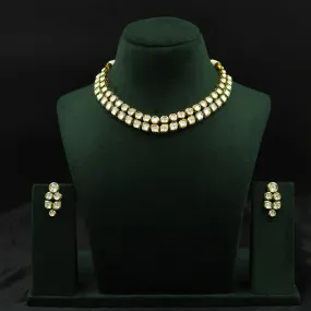Round Neck Kundan Necklace Set 13041-34