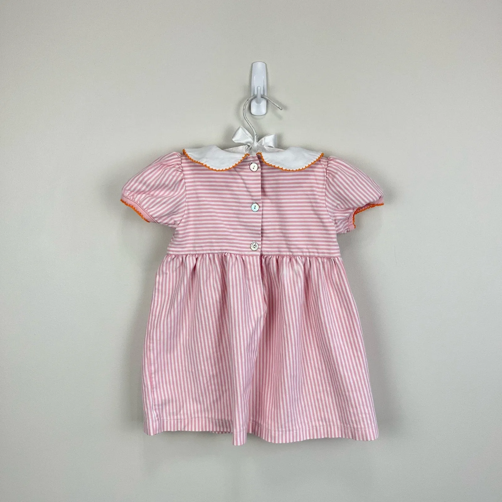 Shrimp & Grits Kids Pink Stripe Halloween Dress 18 Months