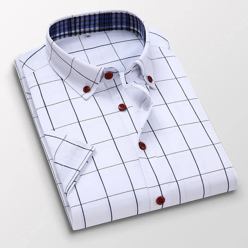 Summer Casual Men's Plaid Short Sleeve Shirt