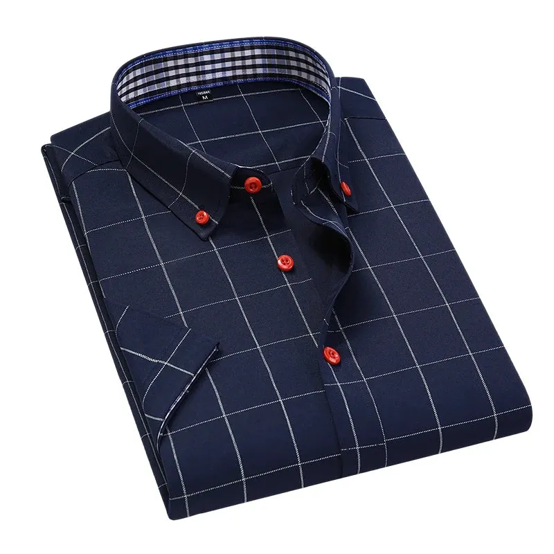 Summer Casual Men's Plaid Short Sleeve Shirt