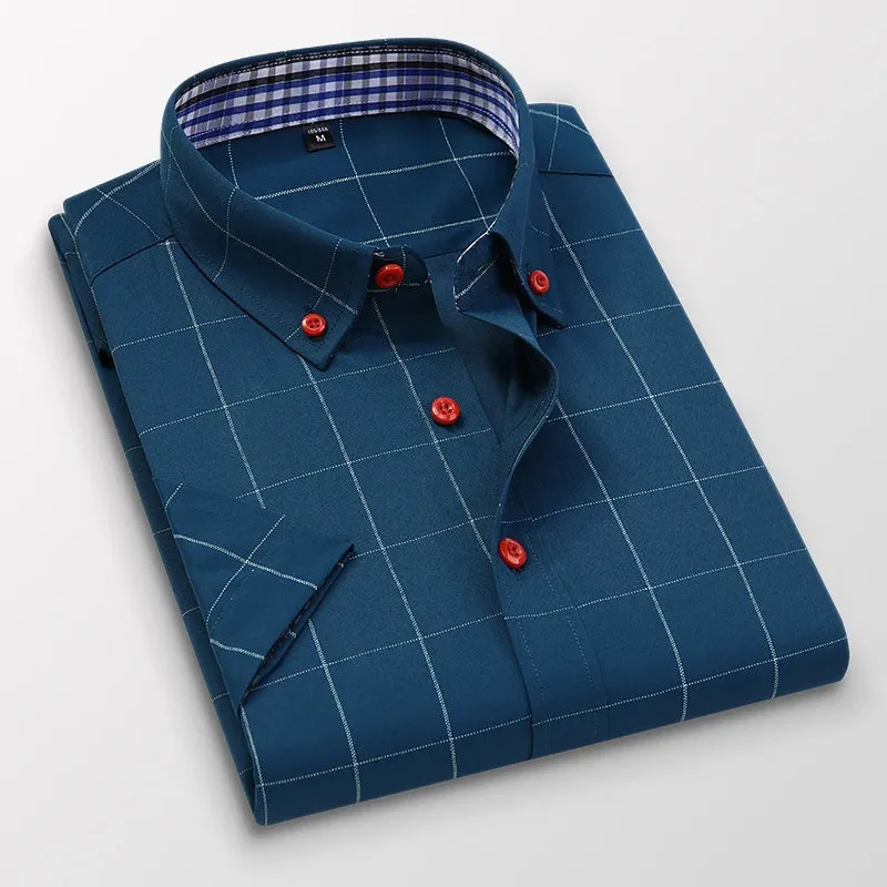 Summer Casual Men's Plaid Short Sleeve Shirt