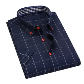 Summer Casual Men's Plaid Short Sleeve Shirt