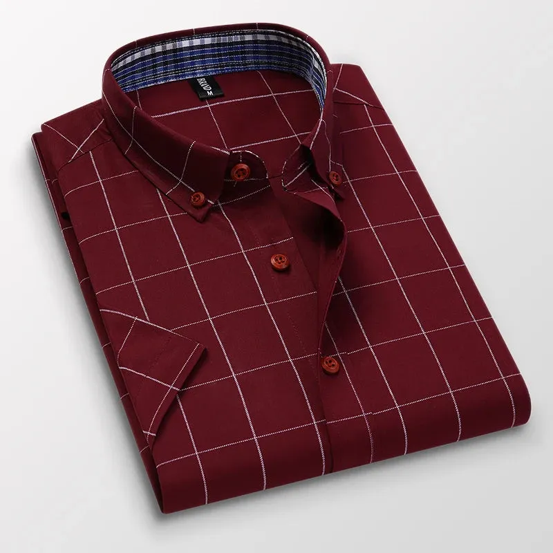 Summer Casual Men's Plaid Short Sleeve Shirt