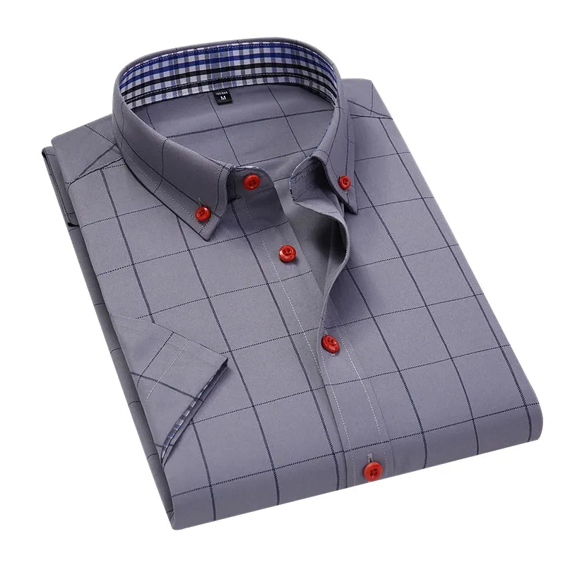 Summer Casual Men's Plaid Short Sleeve Shirt