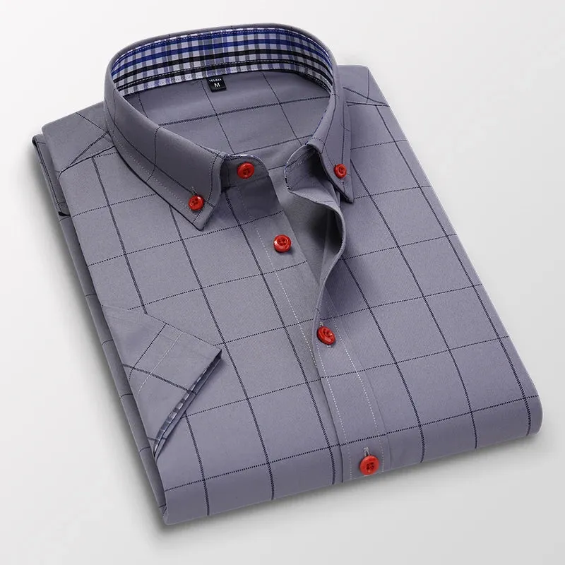 Summer Casual Men's Plaid Short Sleeve Shirt