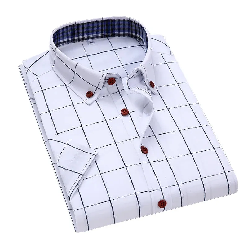 Summer Casual Men's Plaid Short Sleeve Shirt