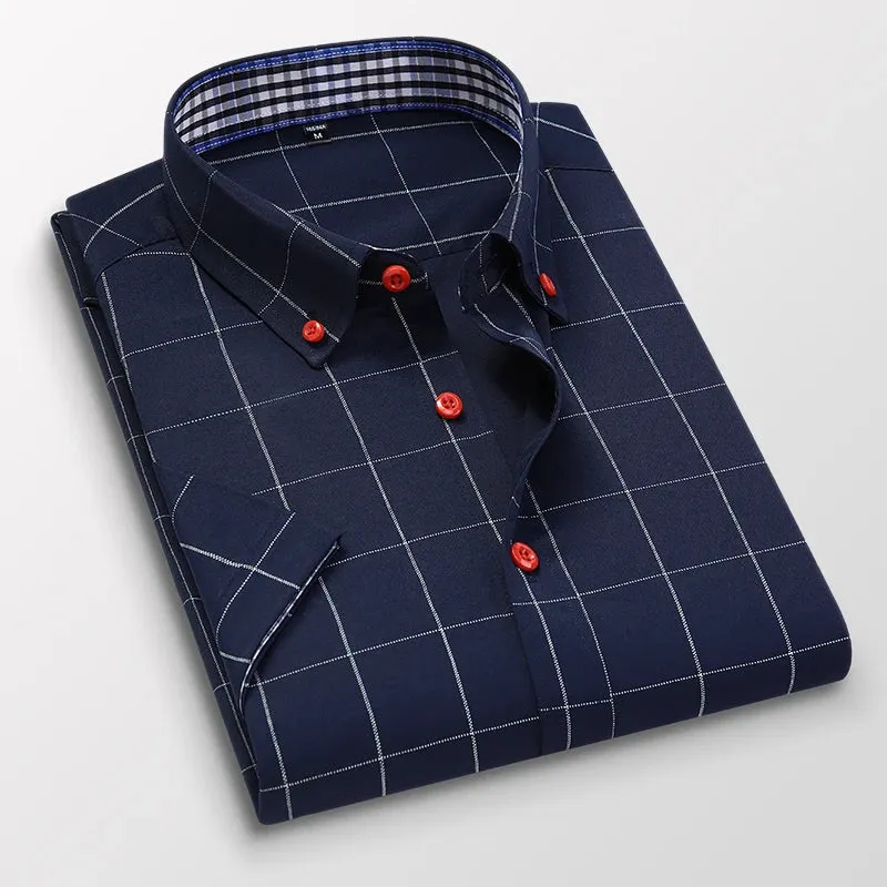 Summer Casual Men's Plaid Short Sleeve Shirt
