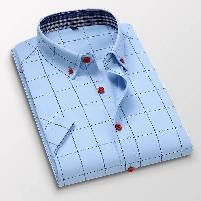 Summer Casual Men's Plaid Short Sleeve Shirt