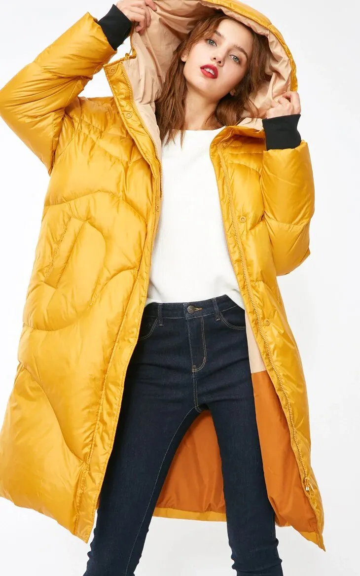 Women's Hooded Long Down Jacket
